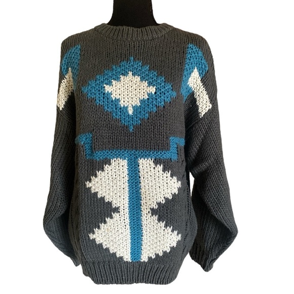 SANTANA CHUNKY KNIT CARDIGAN Crewneck Size Large Acadamia Casual Cabinco… - Picture 9 of 10